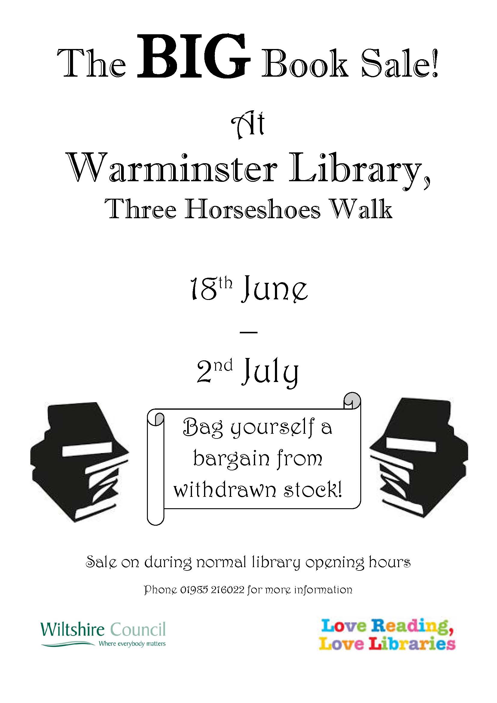 The BIG Book Sale at Warminster Library - Literature Works SW ...