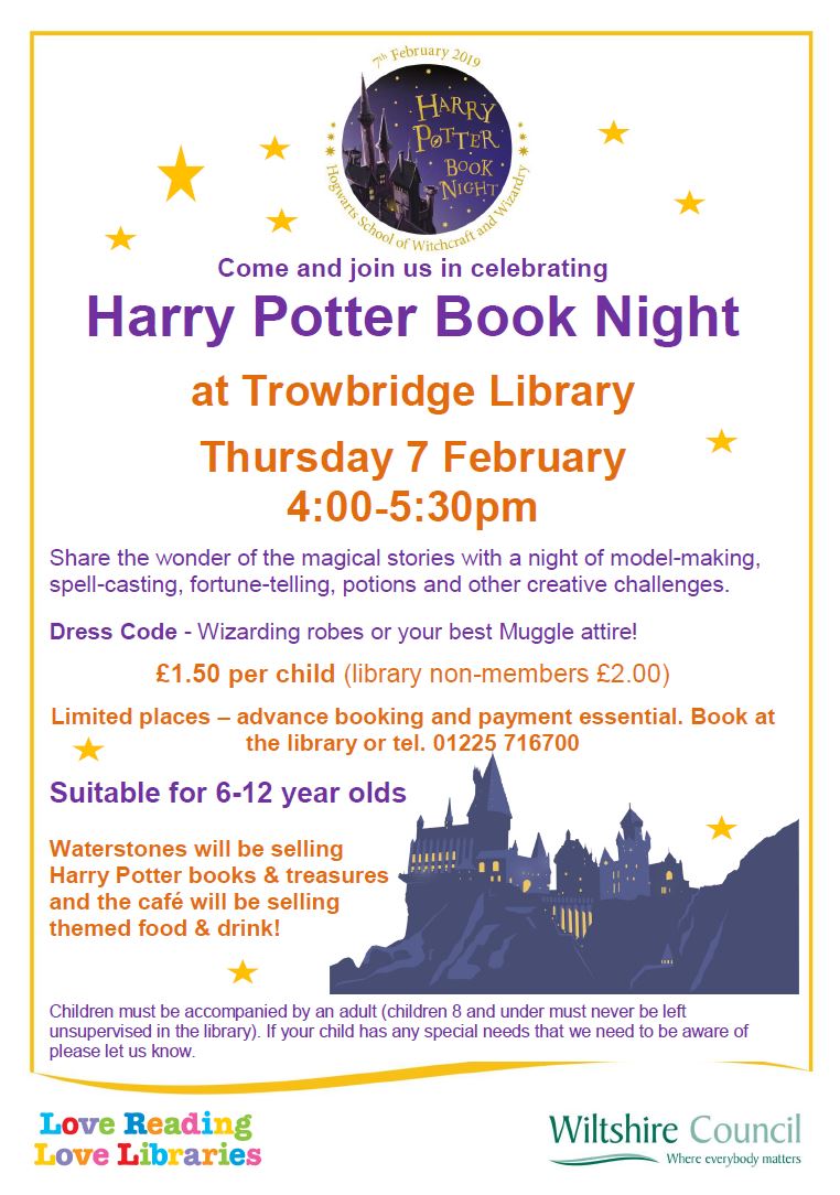 Harry Potter Book Night at Trowbridge Library - Literature Works